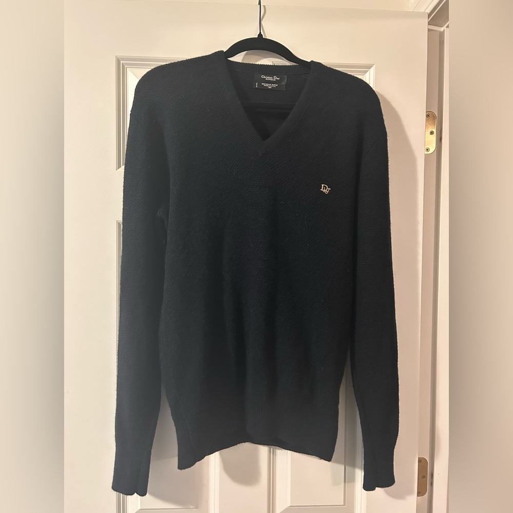 Christian Dior Monsieur VTG Men's Medium V-neck Long Sleeve Pullover Sweater